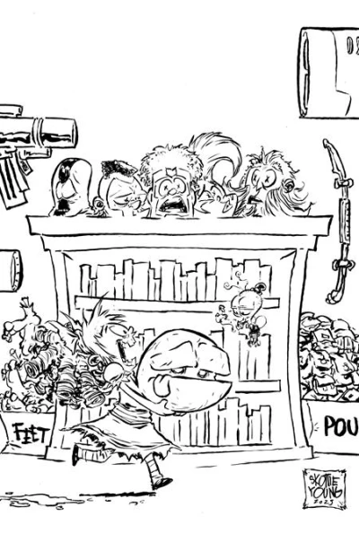 Cover of CVR E Skottie Young Youngblood Team Up B&W Virgin Var (Mr)