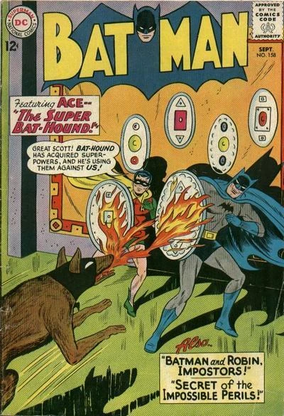 Cover of Ace -- the Super Bat-Hound;  Batman and Robin, Imposters; Secret of the Impossible Perils