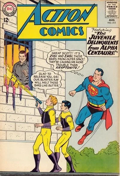 Cover of The Juvenile Delinquents from Space!; The Menace of Supergirl's Mother!