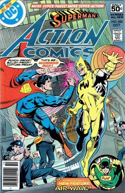 Cover of Superman Battles the Microwave Man! / A Close Shave for Air Wave!