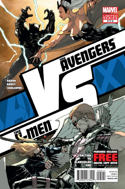 Cover of Angel vs. Hawkeye; Black Panther vs. Storm;