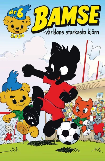 Cover of Bamse och fotbollsfarsan; Bamse berättar om Sverige: Platser att besöka; Flygpost; Bamse och världens slöaste björn; Fabel-tävling!