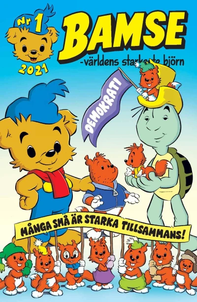 Cover of Vet störst alltid bäst?; Bamses tidsmaskin: Mahatma Gandhi; Demokrati-test; Teddy och den magiska födelsedagspresenten; Fartyget som frös fast