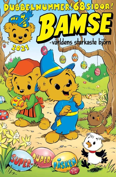 Cover of Superduperpåsken; Vem får det fina påskägget?; Bamses tidsmaskin: Mary Anderson; Krösus Sork är bussig - han!?! - och bygger en ny bro; Lille Skutt: Blir utelåst; Bamse och monstermåns; Matsvinnskampen; Bamses skola: Matsvinn; Vem bor med vem?