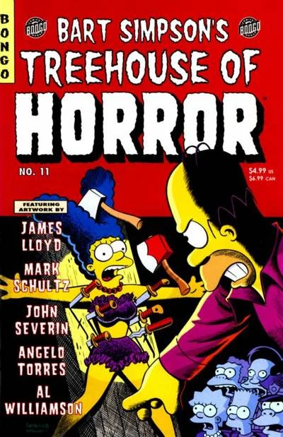 Cover of The Sub-Basement of Dracula; Squish Thing; Two Tickets to Heck!; A Quick Way to a Krusty Death!; Bart Simpson, Midget Commando; Shock! Suspense! Simpsons!; Blast from the Future Past!