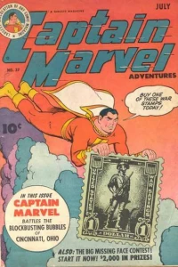 Captain Marvel Battles the Blockbusting Bubbles of Cincinnati, Ohio ; The Big Missing Face Contest!