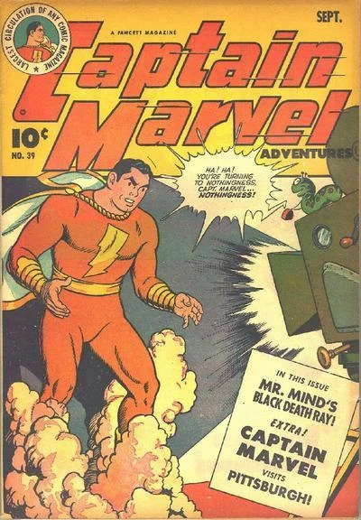 Cover of Mr. Mind's Black Death Ray! ; Captain Marvel visits Pittsburgh!
