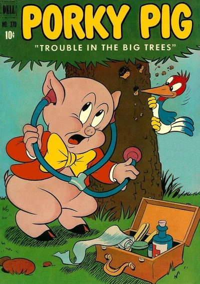 Cover of Porky Pig, Trouble in the Big Trees