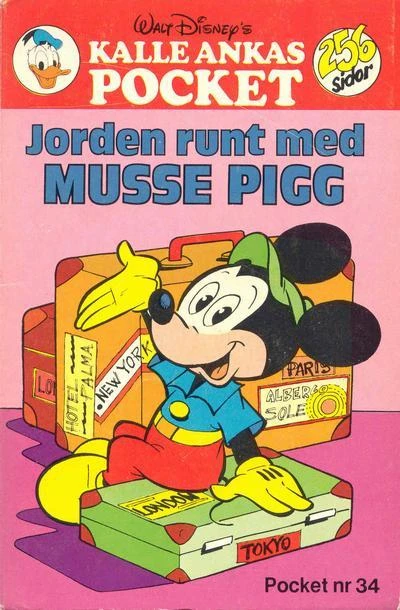 Cover of Jorden runt med Musse Pigg