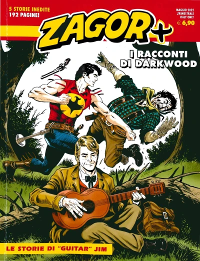 Cover of Le storie di "Guitar" Jim; Fuga nella foresta; A rotta di collo; La strada del ritorno; Dopo la rapina
