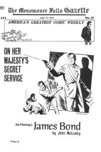 On Her Majesty's Secret Service : Ian Fleming's James Bond