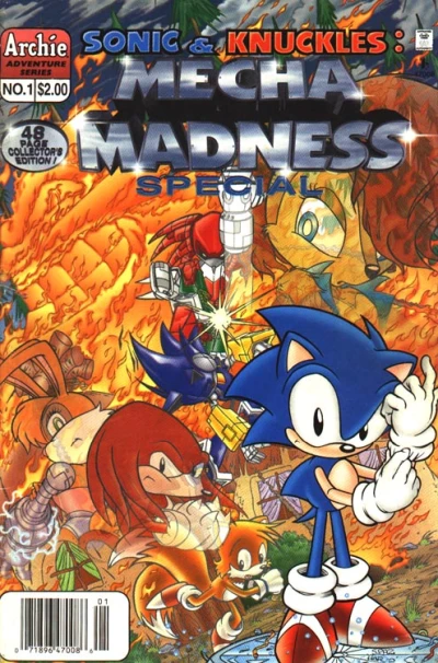 Cover of Sonic & Knuckles: Mecha Madness; Don't Let the Island Hit You on the Way Down!