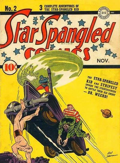 Cover of The Star Spangled Kid and Stripesy Invade the Stratosphere to Battle Their Old Enemy - Dr. Weerd!