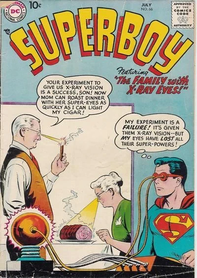 Cover of The Family with X-Ray Eyes / Clark Kent, Class Cheat / The World Through Superboy's Eyes