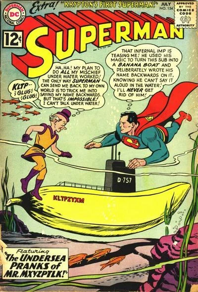 Cover of The Underwater Pranks of Mr. Mxyzptlk! / Krypton's First Superman!