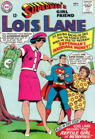 Cover of Superman's Marriage Money! / The Reptile Girl of Metropolis!