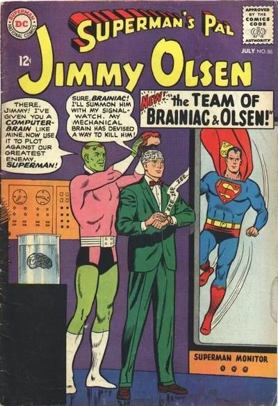 Cover of Jimmy Olsen, Ape Man / Jimmy's D-Day Adventure! / The Team of Olsen and Brainiac!