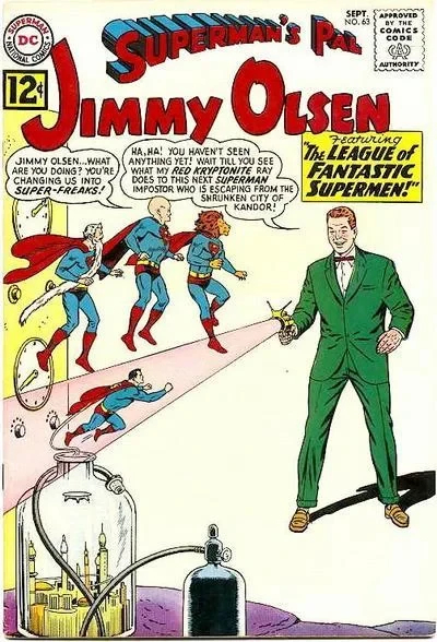 Cover of The League of Fantastic Supermen / Jimmy Olsen, Editor-In-Chief! / The Tom Thumb Jimmy Olsen!