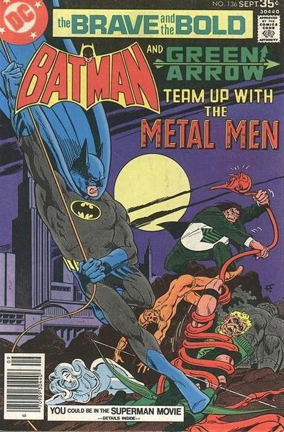 Cover of Batman and Green Arrow and the Metal Men: "Legacy of the Doomed!"