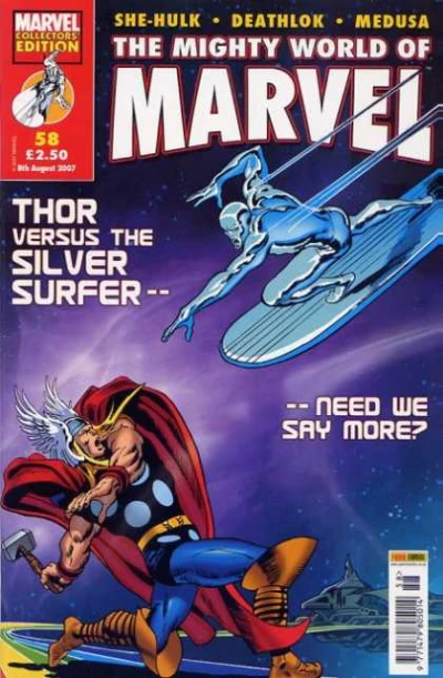 Cover of THOR versus THE SILVER SURFER----need we say more?