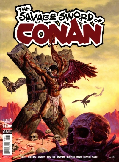 Cover of Conan: Treasure of the Vermin Queen; Conan: When I ws Young, I Met a King; Cormac Fitzgeoffrey: Live By the Sword; Conan: Coils of the Golden Empress; Conan: The Wuthering