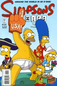 The Simpsons Comics Internationale!; Too Crazy, Juvenile Prankster, Bartomu!; Les Schtroumphsons; The Waffleman Affair; Los Simpsons in Pardon My Border