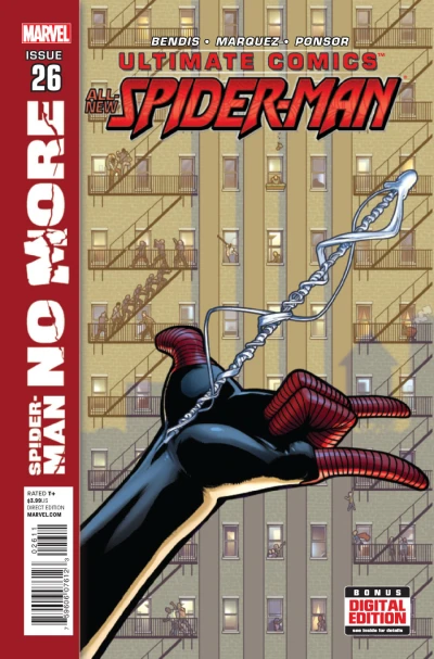 Cover of Spider-Man No More, Part 4; Ultimate Amazing Fantasy #14 - Here Comes... Bombshell