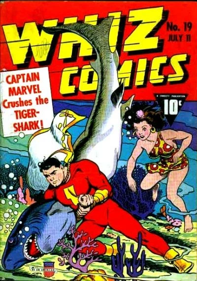 Cover of Captain Marvel Crushes the Tiger-Shark