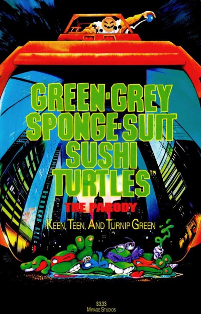 Green-Grey Sponge-Suit Sushi Turtles