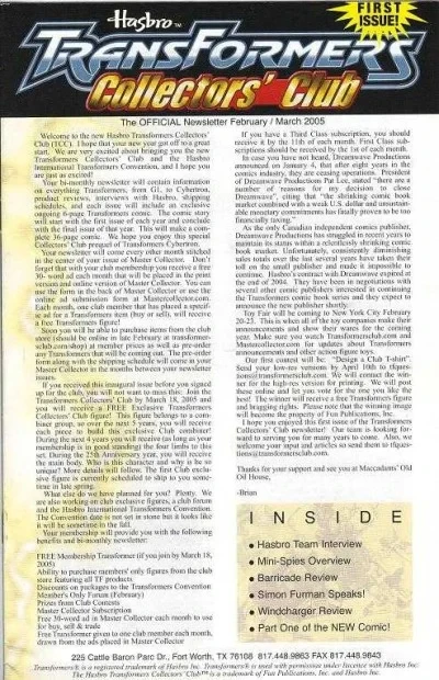 Hasbro Transformers Collectors' Club