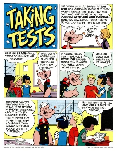 Popeye Taking Tests